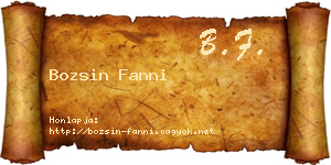 Bozsin Fanni névjegykártya